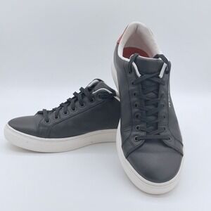 Paul Smith Mens 9 Black Leather Zebra Logo Sneakers Shoes Luxury Streetwear Logo